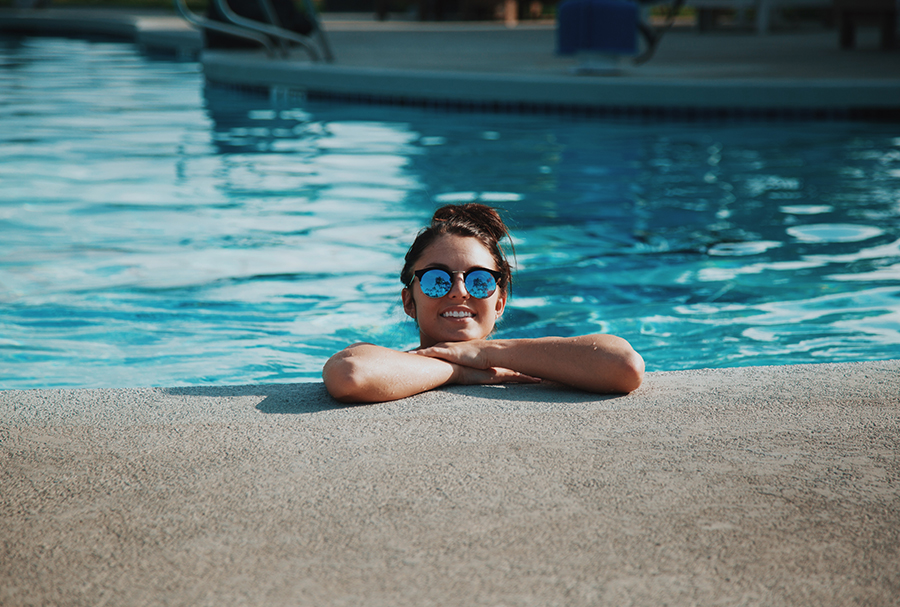 person in pool
